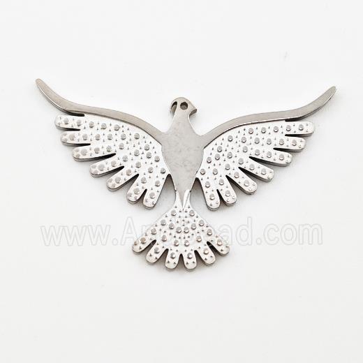 Raw Stainless Steel Hawk Pendant Eagle Charms