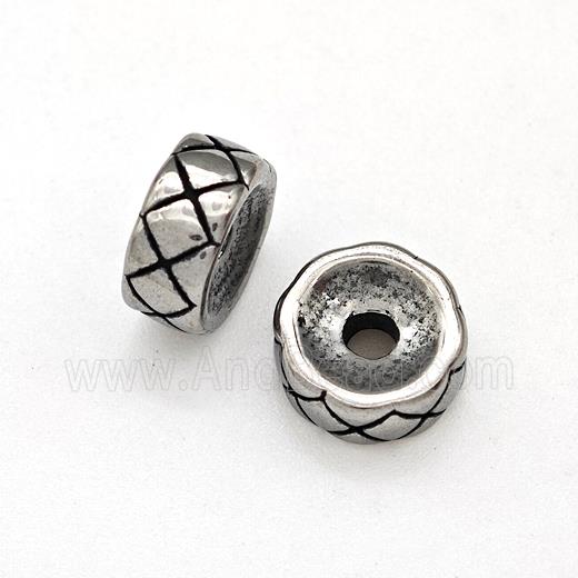 Stainless Steel Heishi Spacer Beads Antique Silver
