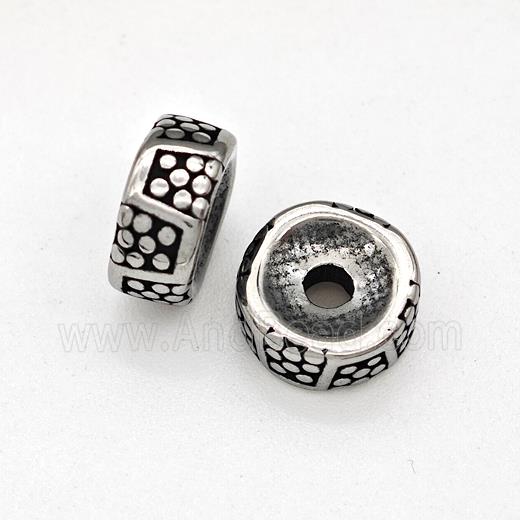 Stainless Steel Heishi Spacer Beads Antique Silver