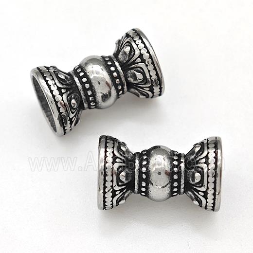Stainless Steel Beads Caps Antique Silver