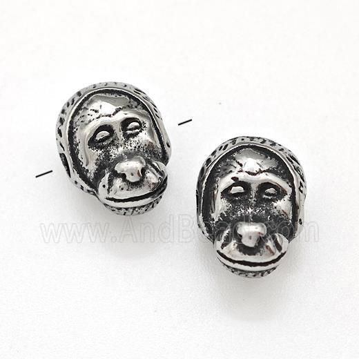 Stainless Steel Human Beads Antique Silver