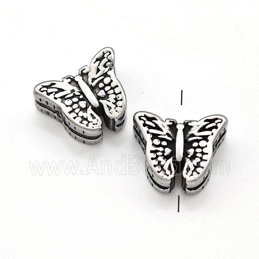 Stainless Steel Butterfly Beads Antique Silver