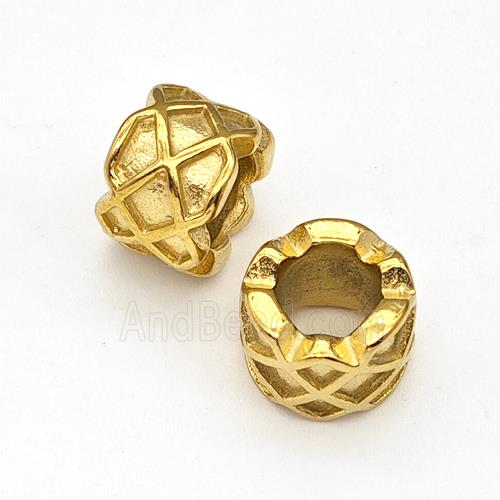 Stainless Steel Tube Beads Large Hole Gold Plated