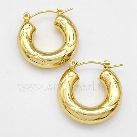 304 Stainless Steel Latchback Earring Gold Plated