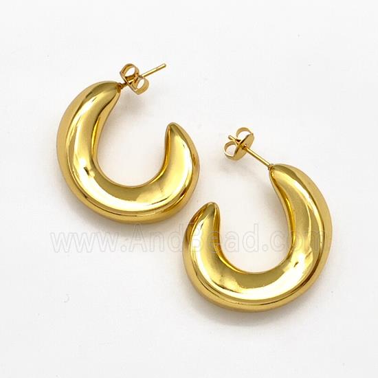 304 Stainless Steel Stud Earring Gold Plated