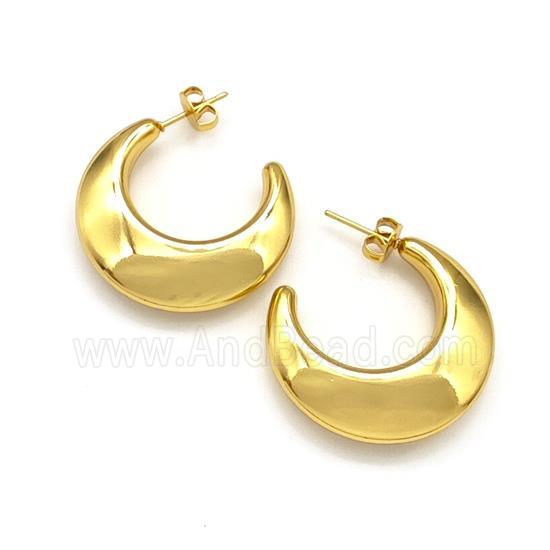 304 Stainless Steel Stud Earring Gold Plated