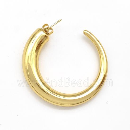 304 Stainless Steel Stud Earring Gold Plated