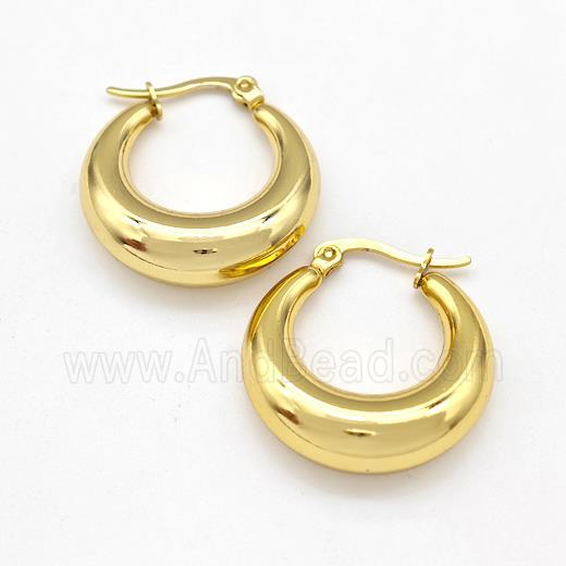 304 Stainless Steel Earring Hollow Gold Plated