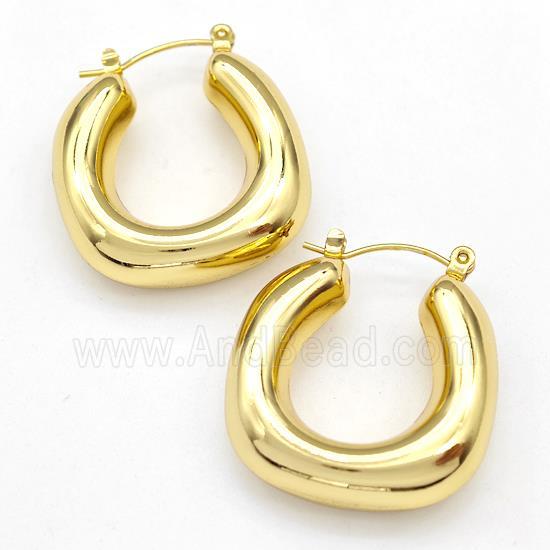 304 Stainless Steel Earring Hollow Gold Plated