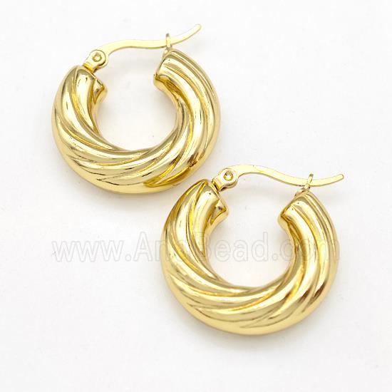 304 Stainless Steel Earring Hollow Gold Plated