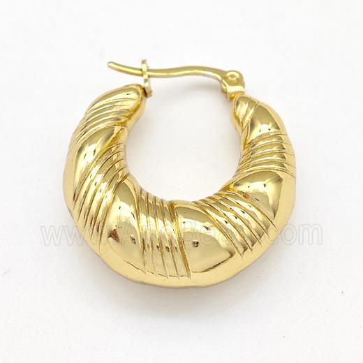 304 Stainless Steel Earring Hollow Gold Plated