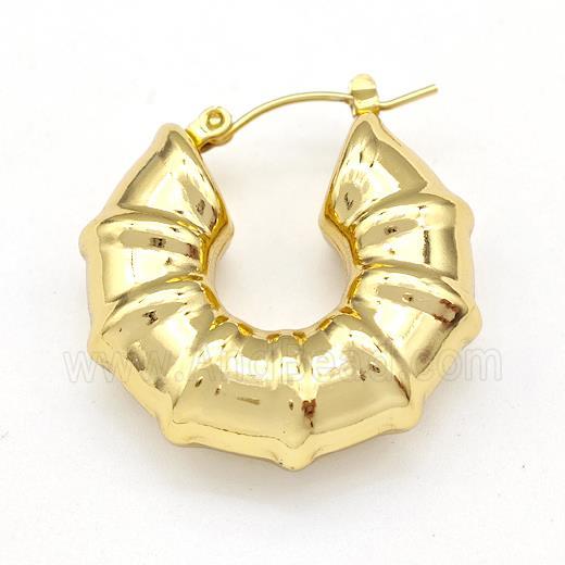 304 Stainless Steel Earring Hollow Gold Plated