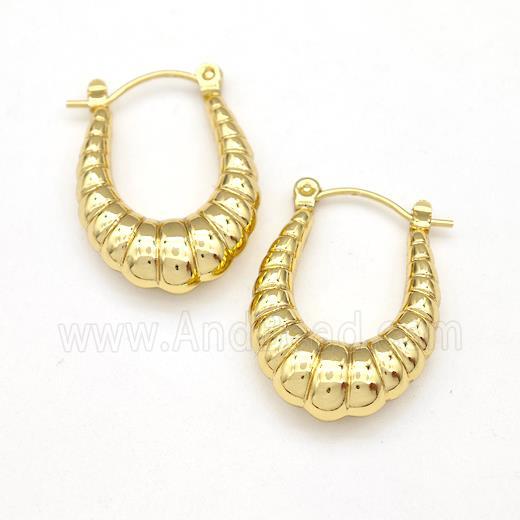 304 Stainless Steel Earring Hollow Gold Plated