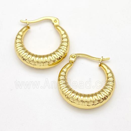 304 Stainless Steel Earring Hollow Gold Plated