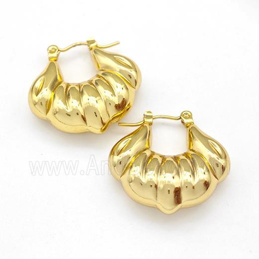304 Stainless Steel Earring Hollow Gold Plated
