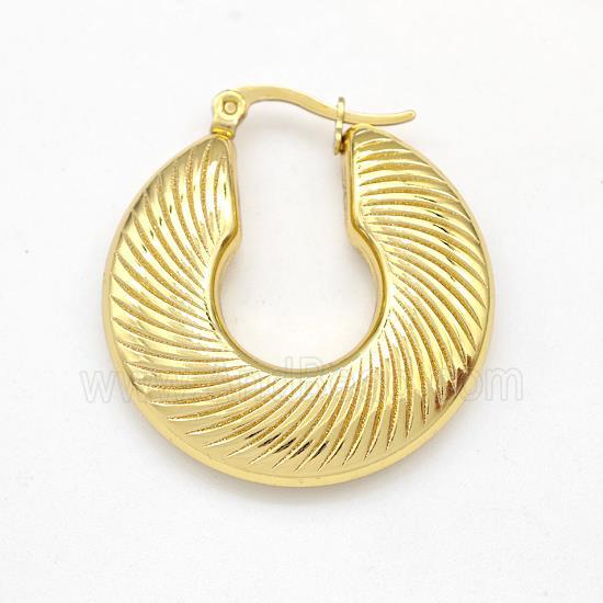 304 Stainless Steel Earring Hollow Gold Plated
