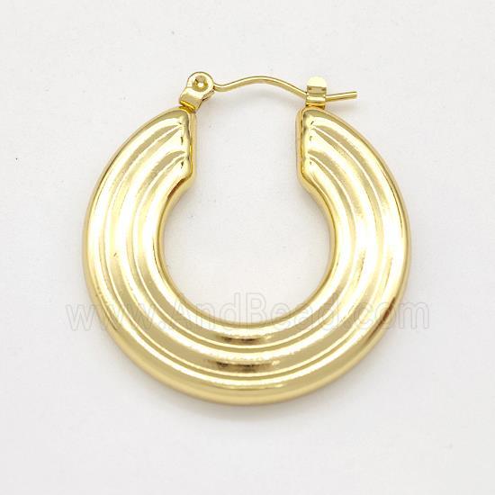 304 Stainless Steel Earring Hollow Gold Plated