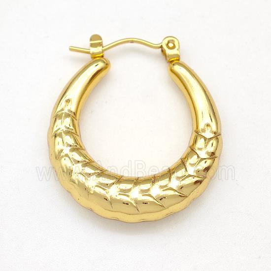 304 Stainless Steel Earring Hollow Gold Plated
