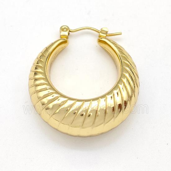 304 Stainless Steel Earring Hollow Gold Plated