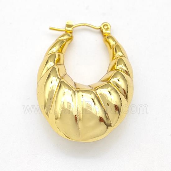 304 Stainless Steel Earring Hollow Gold Plated