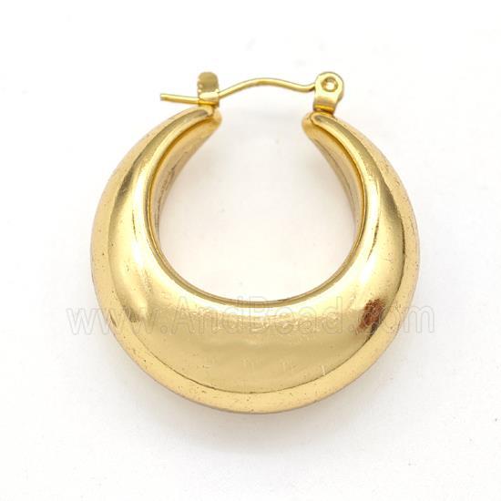 304 Stainless Steel Earring Hollow Gold Plated