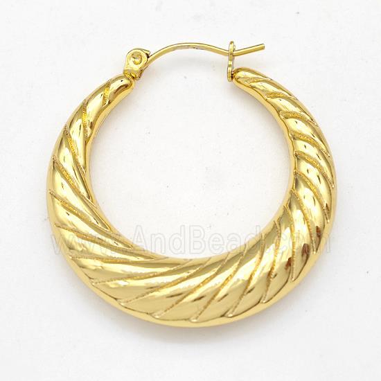304 Stainless Steel Earring Hollow Gold Plated