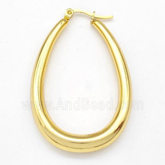304 Stainless Steel Earring Hollow Gold Plated