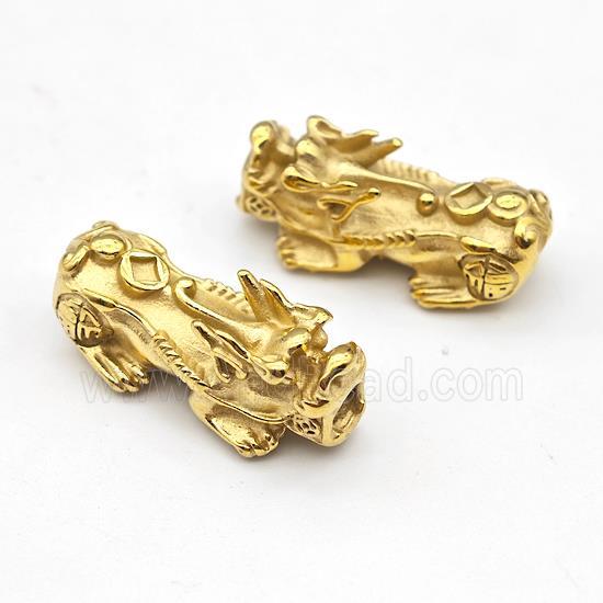 Chinese Pixiu Charms Stainless Steel Beads Large Hole Gold Plated