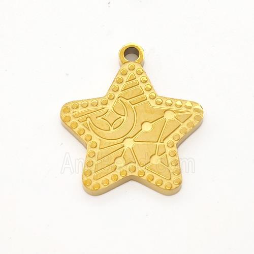 Stainless Steel Star Pendant Gold Plated