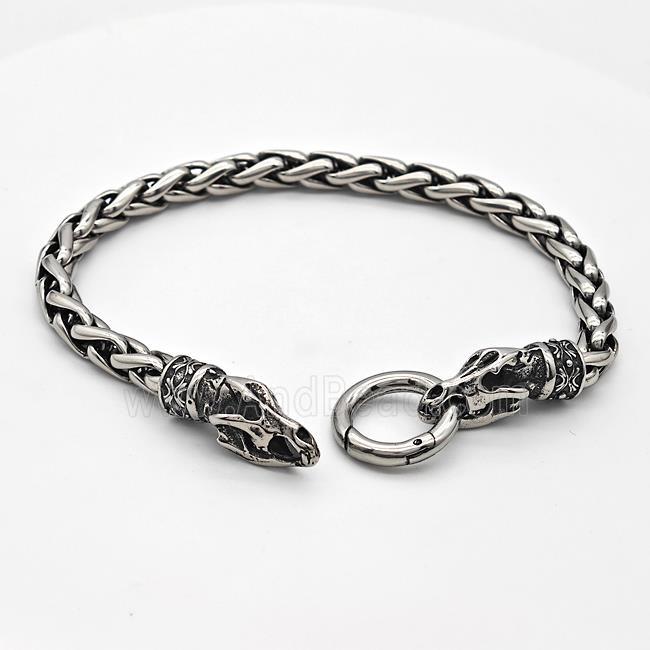 304 Stainless Steel Bracelet Antique Silver