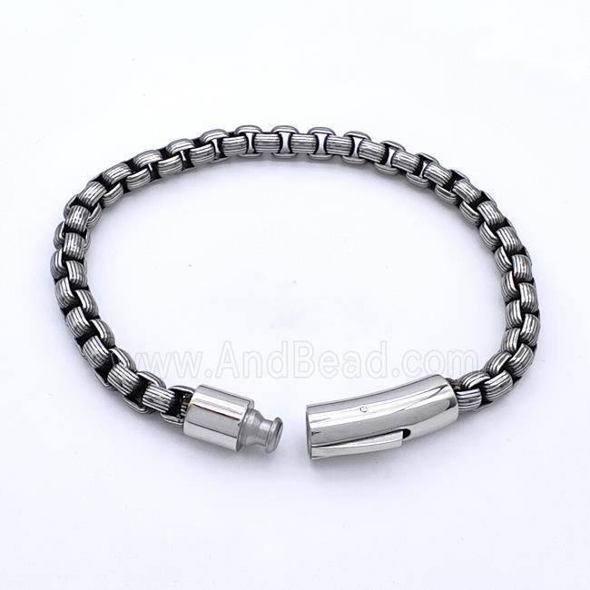 304 Stainless Steel Bracelet Antique Silver