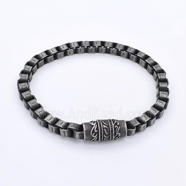 304 Stainless Steel Bracelet Antique Black