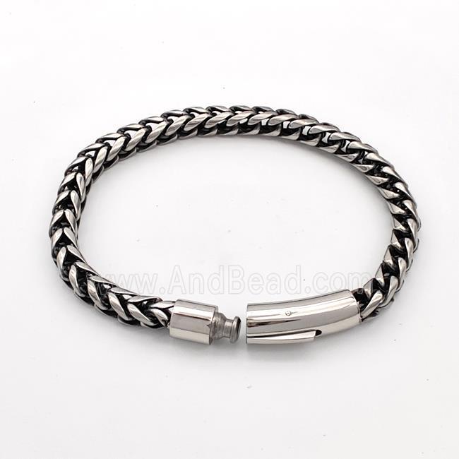 304 Stainless Steel Bracelet Antique Silver