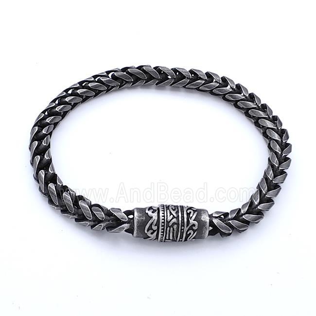 304 Stainless Steel Bracelet Antique Black