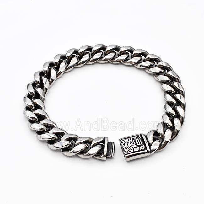 304 Stainless Steel Bracelet Antique Silver