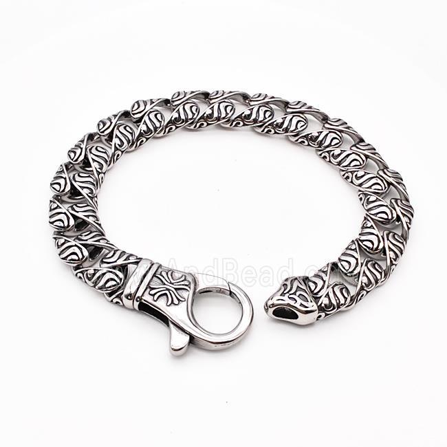 304 Stainless Steel Bracelet Antique Silver