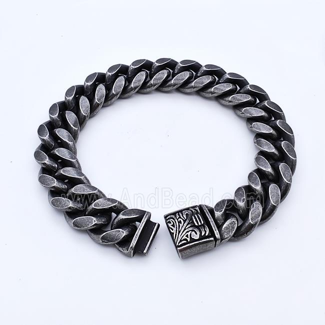 304 Stainless Steel Bracelet Antique Black