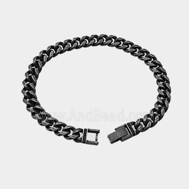 304 Stainless Steel Bracelet Antique Black