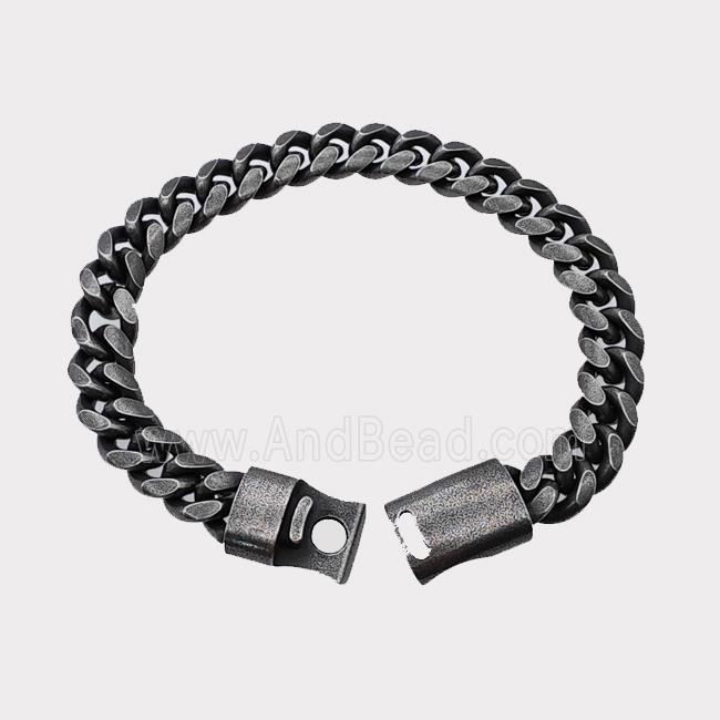 304 Stainless Steel Bracelet Antique Black