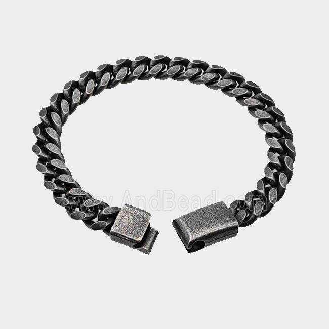 304 Stainless Steel Bracelet Antique Black