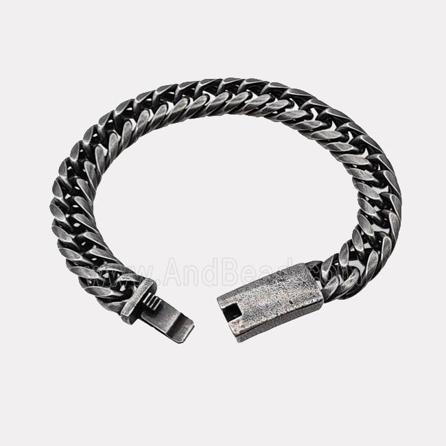 304 Stainless Steel Bracelet Antique Black