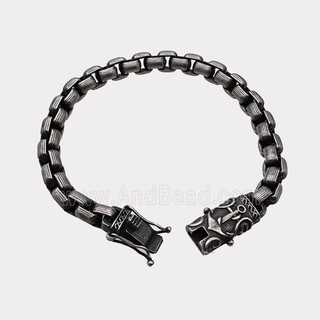 304 Stainless Steel Bracelet Antique Black