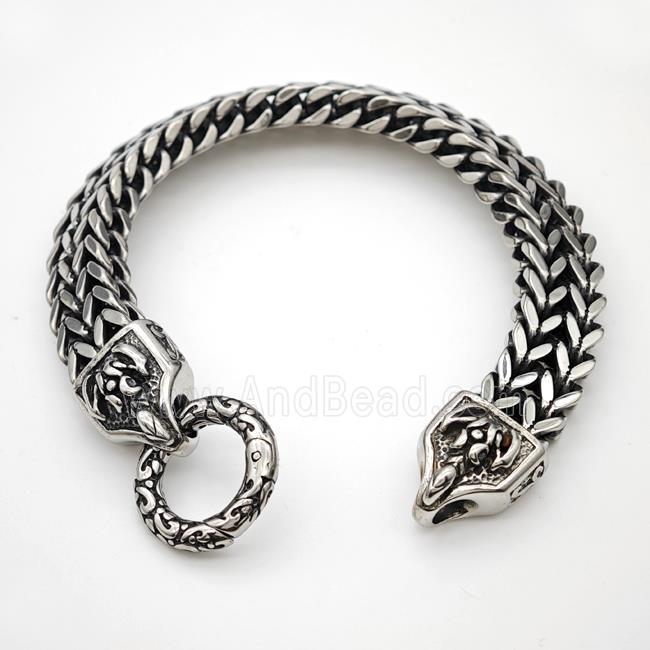 304 Stainless Steel Bracelet Antique Silver