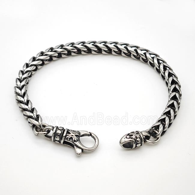 304 Stainless Steel Bracelet Antique Silver