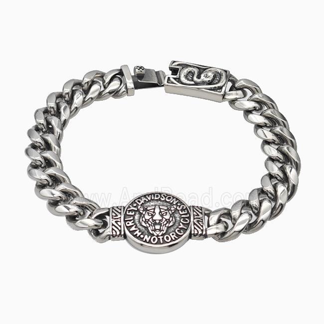 304 Stainless Steel Bracelet Antique Silver