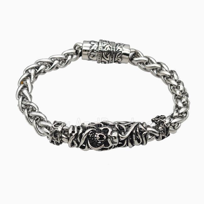 304 Stainless Steel Bracelet Antique Silver