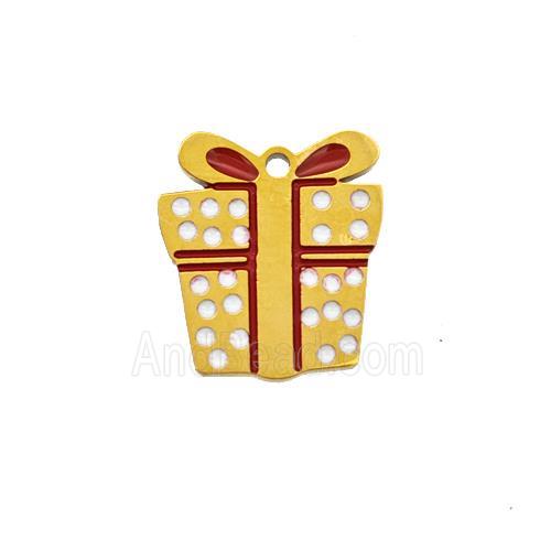 Christmas Gifts Charms 304 Stainless Steel Pendant Enamel Gold Plated