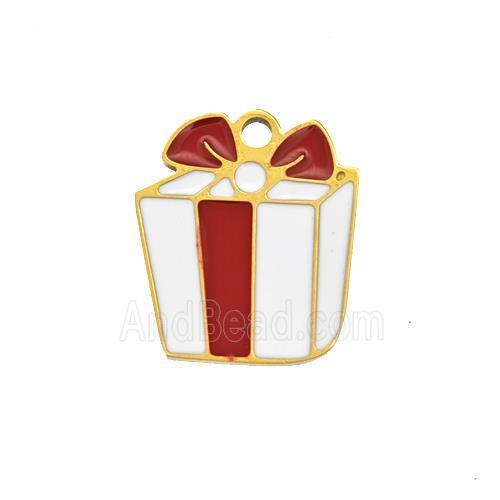 Christmas Gifts Charms 304 Stainless Steel Pendant Enamel Gold Plated
