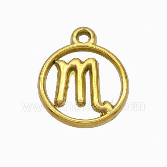 Stainless Steel Symbol Pendant Zodiac Scorpio Gold Plated