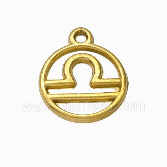 Stainless Steel Symbol Pendant Zodiac Libra Gold Plated
